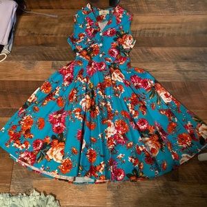 Floral turquoise grace karin dress